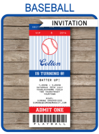 Baseball Ticket Invitation Template