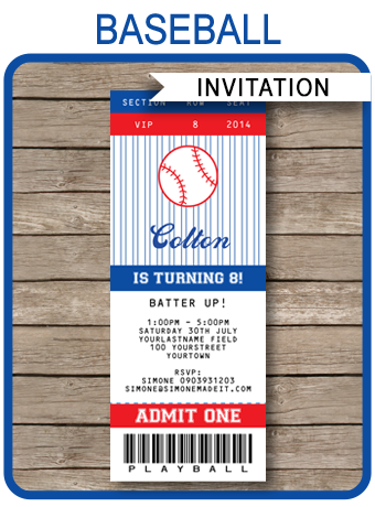 Baseball Ticket Invitation Card - 28+ Examples, Format, Pdf