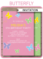 Butterfly Party Invitations Template