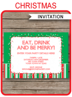 Christmas Party Invitations Template – red & green