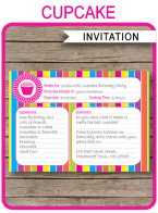 Cupcake Party Invitations Template