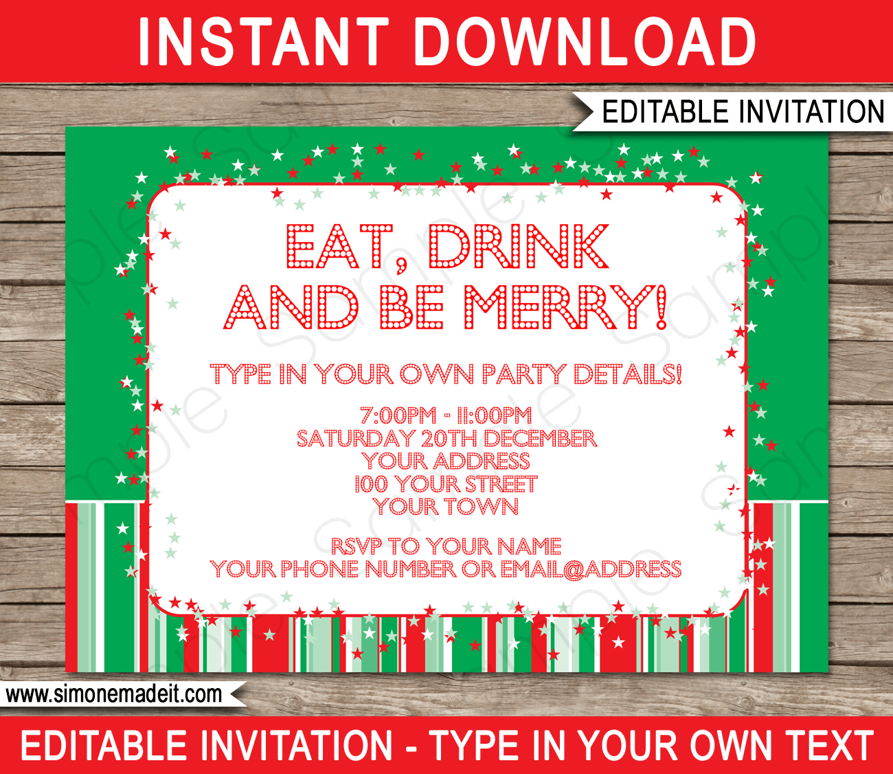 Christmas Party Invitations Template Holiday Party