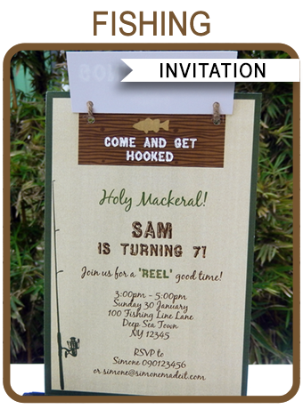Fishing Party Invitations Template  Printable Fishing Birthday Party Invite