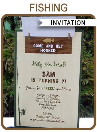 Fishing Party Invitations Template  Printable Fishing Birthday Party Invite