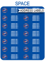 FREE Printable Space Party Address Labels Template