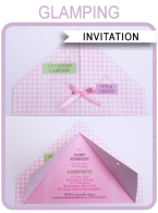 Printable Glamping Birthday Party Invitations Template