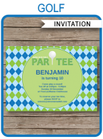 Golf Party Invitations Template – blue & green
