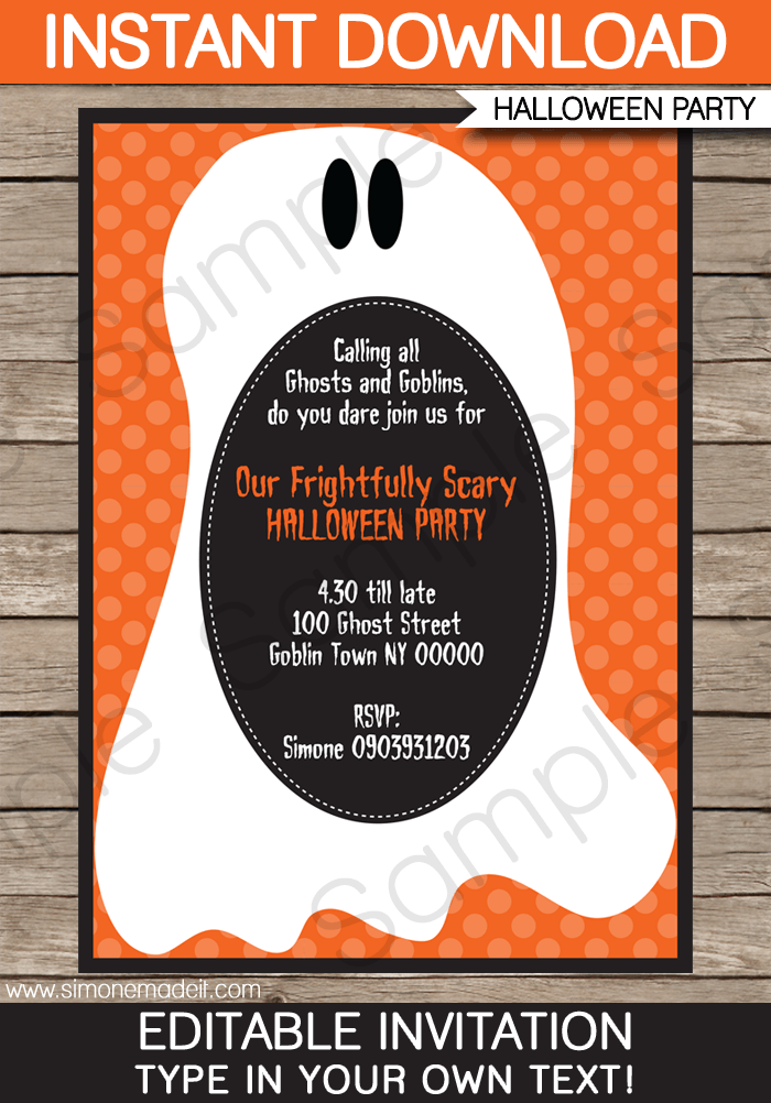 Halloween Party Invitations | Editable DIY Theme Template | INSTANT DOWNLOAD $5.00 via SIMONEmadeit.com