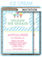 Printable Ice Cream Party Invitations Template