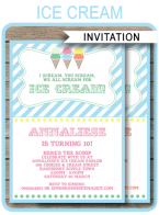 Ice Cream Party Invitations Template