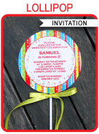 Lollipop Invitations Template – red