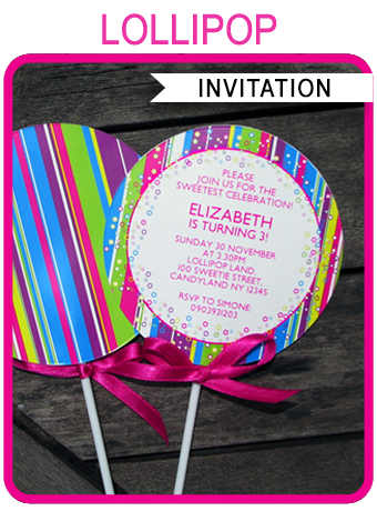 Lollipop Invitation Template Lollipop Invitations