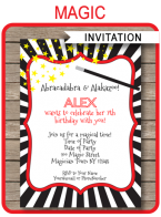 Magic Party Invitations Template – red