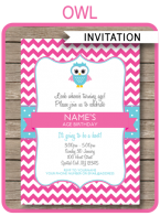 Printable Owl Birthday Party Invitations Template