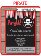 Printable Pirate Party Invitations Template