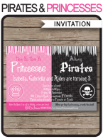 Pirates & Princesses Party Invitations Template