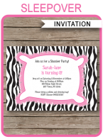 Printable Sleepover Party Invitations Template | Slumber Birthday Party Invite | DIY Editable Text | INSTANT DOWNLOAD $7.50 via SIMONEmadeit.com