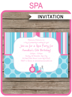 Printable Spa Party Invitations Template