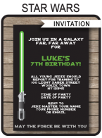 Star Wars Party Invitations Template