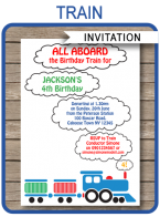 Train Party Invitations Template