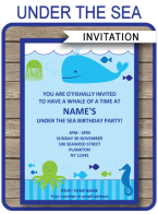 Under the Sea Party Invitations Template