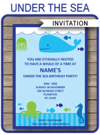 Printable Under the Sea Party Invitations Template