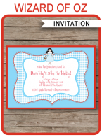 Wizard of Oz Party Invitations Template