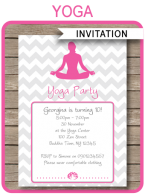 Printable Yoga Party Invitations Template