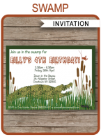 Swamp Party Invitations Template
