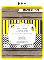 Bee Party Invitations Template