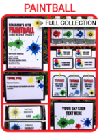 Paintball Party Printables, Invitations & Decorations