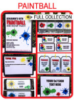 Paintball Party Printables, Invitations & Decorations | Editable Birthday Party Theme Templates | INSTANT DOWNLOAD $12.50 via SIMONEmadeit.com