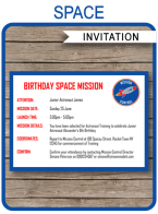 Space Party Invitations Template