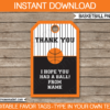 Basketball Party Favor Tags