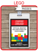 Lego Master Builder Passes template