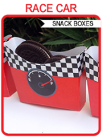 Race Car Snack Boxes – red