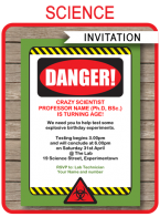 Science Party Invitations Template