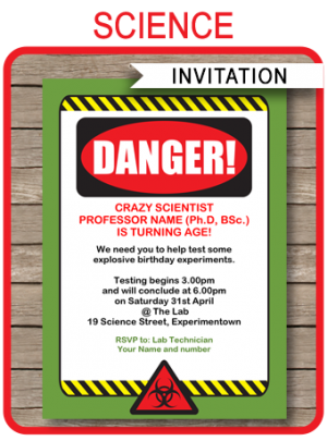 Science Party Food Labels Template | Place Cards | Science Party ...