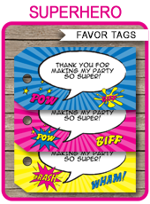Supergirl Party Favor Tags Template Thank You Tags
