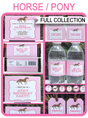 Horse Party Printables, Invitations & Decorations | Pony Birthday Party
