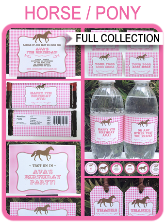 PONY HORSE BIRTHDAY PARTY PRINTABLES | editable templates