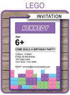 Lego Friends Party Invitations | Birthday Party Invtitation Template