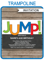 Trampoline Party Invitations Template – boys