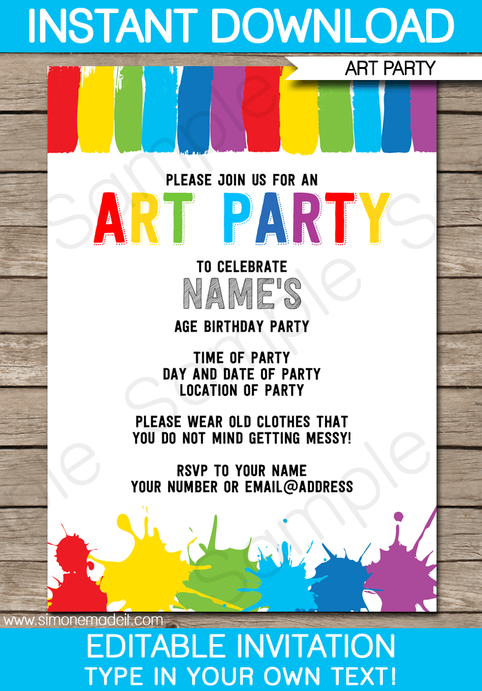 Artist Birthday Party Favor Tags Thank You Party Favors -   Artist  birthday party, Art birthday party, Painting birthday party