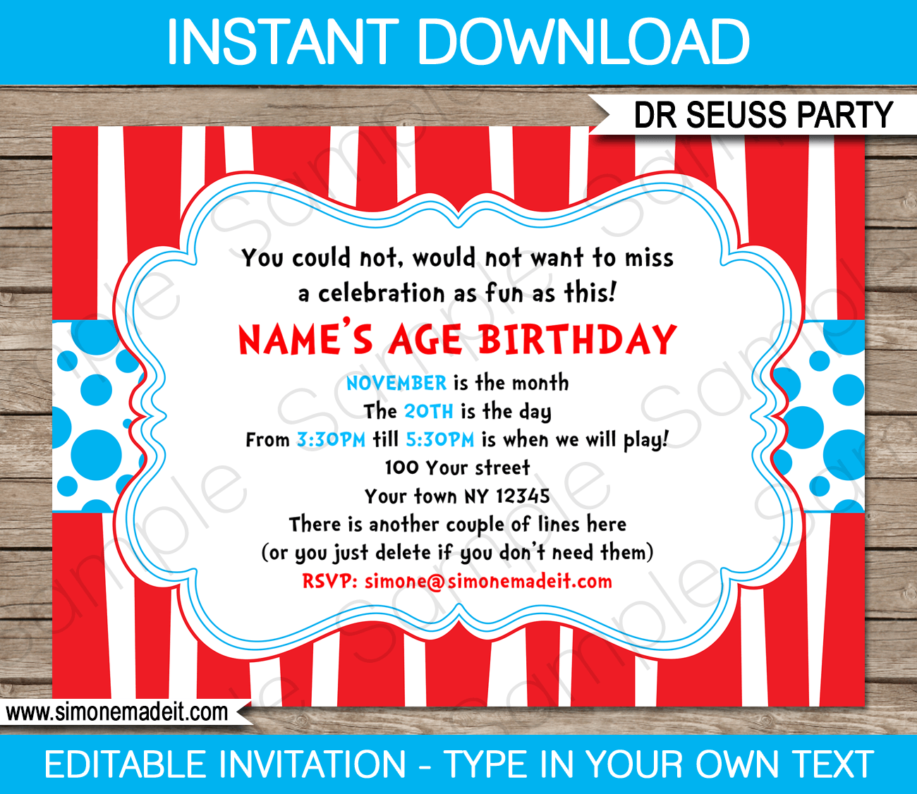 9 Beautiful Free Editable Birthday Invitation Templates ...