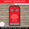 Race Car Favor Tags