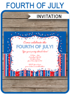 Fourth of July Party Invitations Template