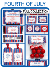 Fourth of July Party Printables | 4th of July | July 4th | Editable DIY Theme Templates