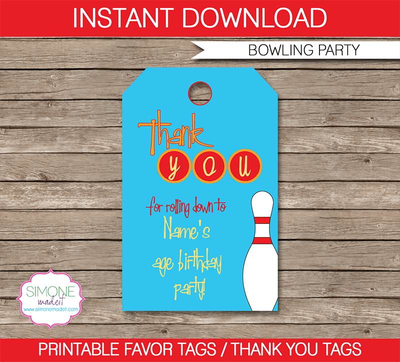 Bowling Party Favor Tags Thank You Tags Birthday Party bowling-party-favor-tags-thank-you-tags-birthday-party