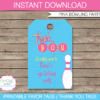 Bowling Birthday Party Favor Tags